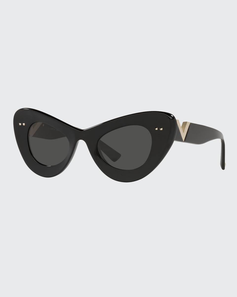 Cat-Eye Acetate Sunglasses w/ V Temples